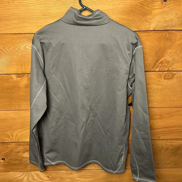 Cabelas Mens pullover Lg Half Zip collared‎ gray polyester workwear lightweight - Picture 8 of 9